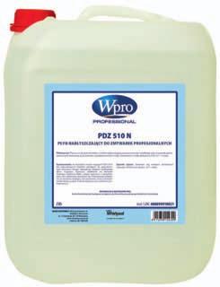 WPRO PROFESSIONAL PŁYN NABŁYSZCZAJĄCY DO ZMYWAREK PROFESJONALNYCH PDZ 510 N Płynny środek o odczynie kwaśnym, przeznaczony do wszelkiego typu zmywarek gastronomicznych Neutralizuje działanie