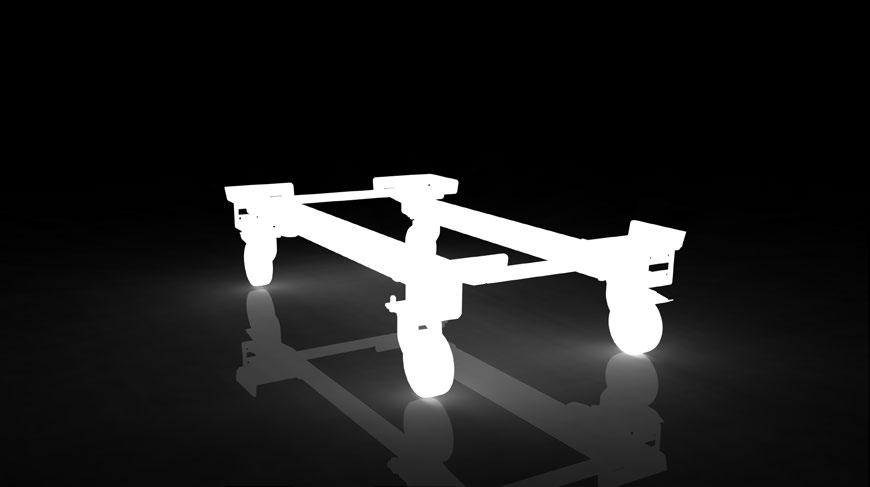 V1 Standard trolley which cooperates with AIO platform allows to transport the containers 1000600 dimensions.