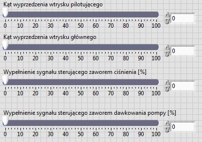 Poniższy rysunek 3 przedstawia fragment panelu sterownia służący do zadania 4 parametrów pracy silnika. Rys. 3. Fragment panelu sterowania [3] 5.