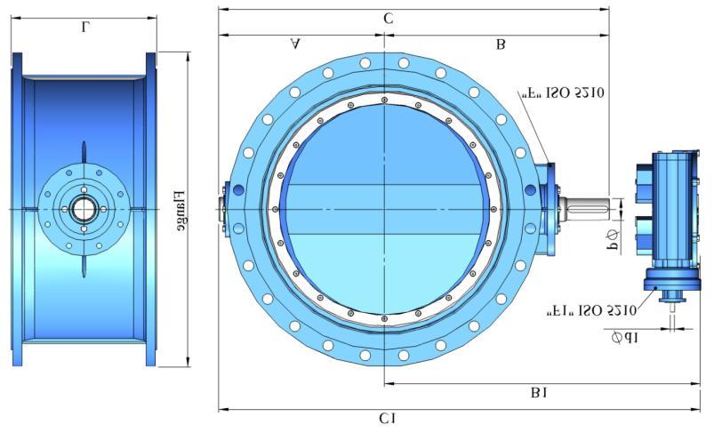 DN150-DN1000 PN40 DN150-DN1000 PN40 WYMIARY / DIMENSIONS DN A WOLNY TRZPIEŃ/BARE SHAFT Z PRZEKŁADNIĄ/WITH GEARBOX B C F d Kg B1 C1 F1 d1 Kg L 150 143 268 410 10 22 42 284 426 10 20 60 210 200 170 305