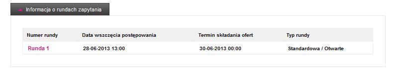 Sekcja Informacje szczegółowe W sekcji Informacje o rundach zapytania