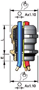 DŁAWNICE METALOWE NEWCAP MS NEWCAP MS CABLE GLAND dla kabli płaskich for flat cable +100 C n Materiał: mosiądz niklowany n Uszczelka z santoprenu n Temperatura twardnięcia: -40 C n O-ring z