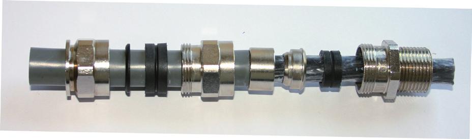 areas, to permit the entry of different armoured cables n Sealing on inner and outer cable sheaths n Clamping and bonding on armour n Standard material: nickel plated brass-stainless steel; Neoprene