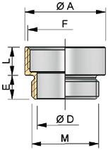 750394 750654 750864 750924 750934 751194 Typ 1 1 2 1 2 1 Ø A (mm) 27 27 32 34 42 42 Ø D (mm) 18,5 18,8 24,2 32,8 L (mm) 7,5 9,5 3,5 10,5 4 10,5 E (mm) 8 8 8 8 8,5 8,5 Type 2 Pg/ISO 36/40 36/50 42/50