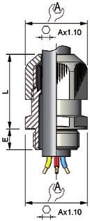 DŁAWNICE POLIAMIDOWE NEWCAP PA II NEWCAP PA II CABLE GLAND dla kabli niezbrojonych ze zintegrowanymi lamelami for unarmoured cable with integrated relief +80 C -30 C n Materiał: poliamid 6.