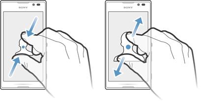 Jak ustawić powiększenie Dotknij ekranu jednocześnie dwoma palcami i zbliż je do siebie (aby zmniejszyć) lub rozsuń je (aby powiększyć).