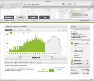 Webportal GreenPocket Podstawowe funkcje: - Prezentacja zuŝycia energii i innych mediów - Kalkulacja kosztów zakupu energii i innych mediów (woda, gaz, ciepło) - Obliczanie