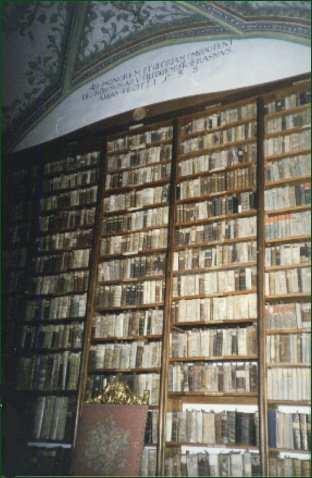 Rozwój j bibliotek Początkowo kosztowna książka drukowana z trudem torowała sobie drogę do bibliotek ludzi Odrodzenia.