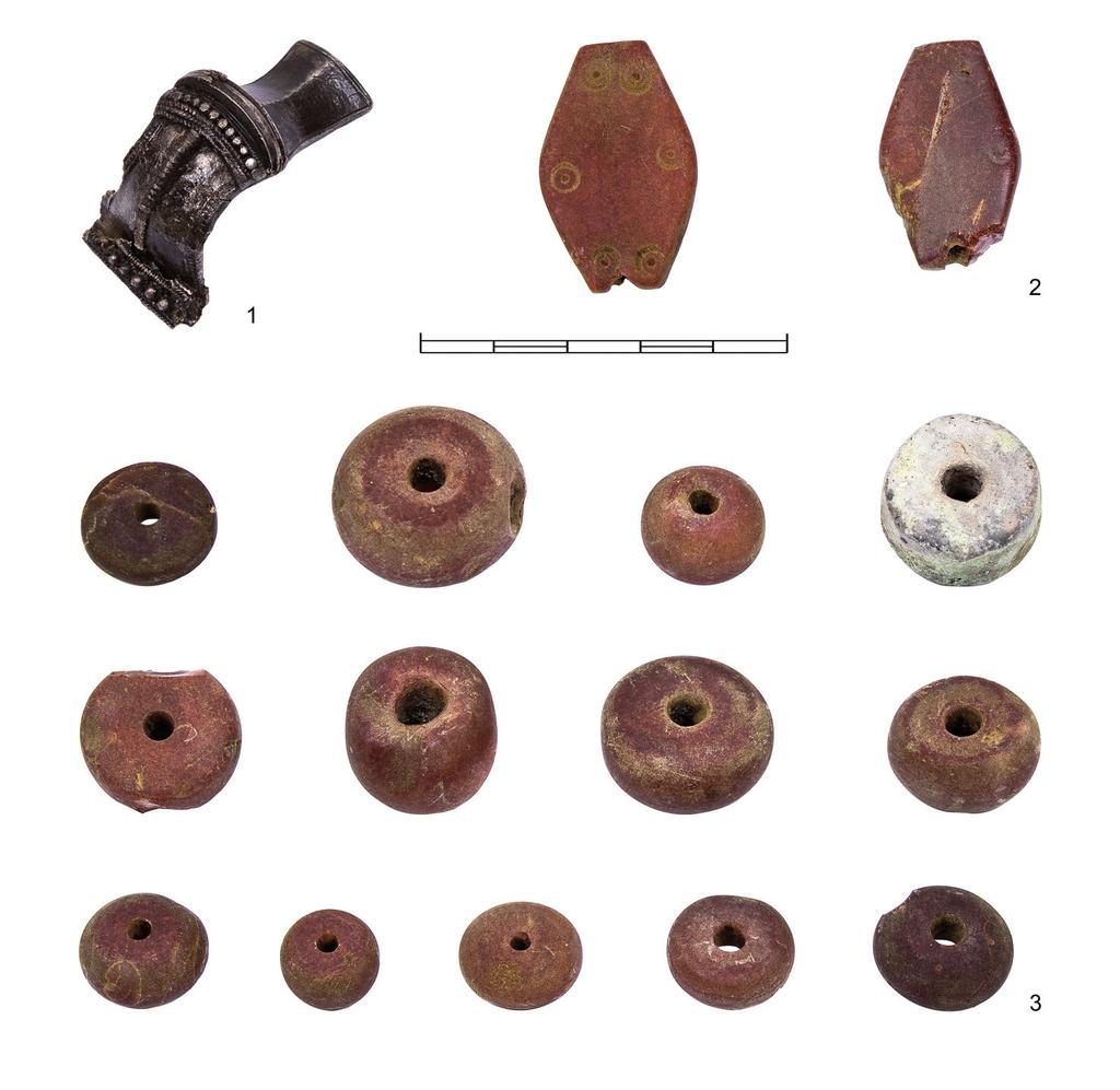 A unique double burial from a Przeworsk Culture... 151 Fig. 8. Zamiechów, site 1, powiat Jarosław, województwo podkarpackie, Poland. Inventory of grave No. 345; Photo G. Stec.