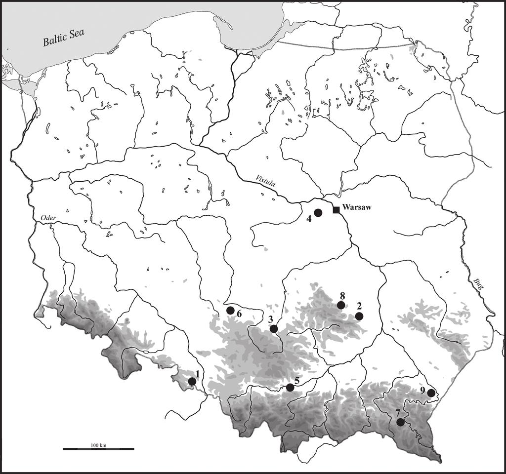 158 AGNIESZKA RESZCZYŃSKA ET AL. Fig. 9. Ornamented rectangular casket mounts recorded on Przeworsk Culture territory (p. powiat; w. województwo; all sites Poland); drawny by A. Reszczyńska and I.