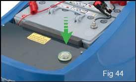 - 18 - INFORMACJE Diagnostyka urządzenia UWAGA! Migająco na czerwono lampka kontrolna w okienku prostownika Fig.44 oznacza niewłaściwe podłączenie elektryczne, zwarcie lub niewłaściwe baterie.