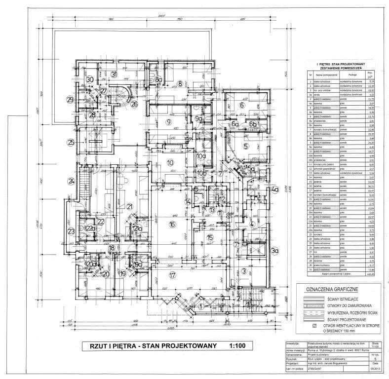 II PIĘTRO INWENTARYZACJA II PIĘTRO STAN PROJEKTOWANY