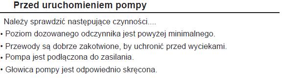 3.6. PRZED URUCHOMIENIEM POMPY NALEŻY