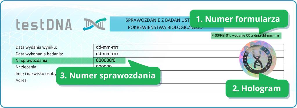 Wskazany formularz jest ujęty w Procedurze Badawczej 01, którą wykorzystujemy do realizacji Państwa zlecenia. Treść tej procedury została zaaprobowana przez Polskie Centrum Akredytacji. 2.