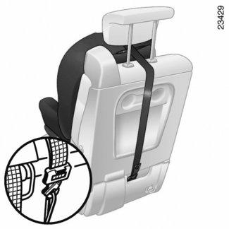 2 3 4 Oba punkty mocowania 1 są umieszczone między oparciem a siedzeniem fotela i posiadają oznaczenia.