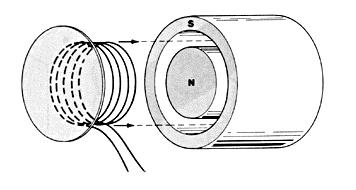 Mikrofon dynamiczny mikrofon cewkowy w polu magnesu stałego porusza się cewka nawinięta cienkim drutem miedzianym, mechanicznie połączona z membraną zalety: płaska charakterystyka przenoszenia w