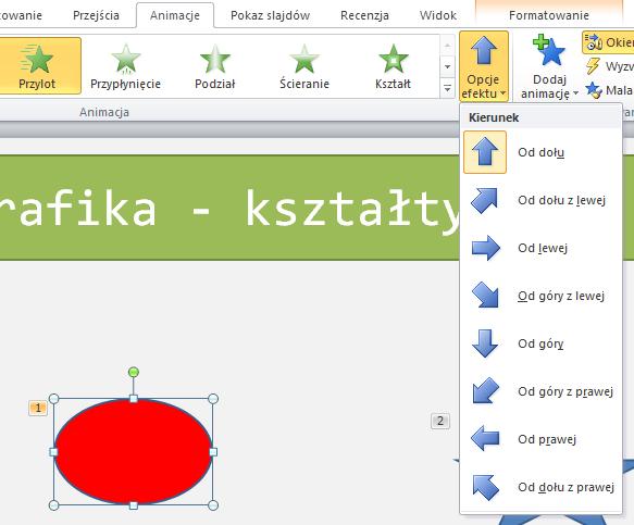 [17/23] PowerPoint Kliknięcie w dany obiekt podświetla w Okienku animacji animację, która jest przypisana do tego obiektu.