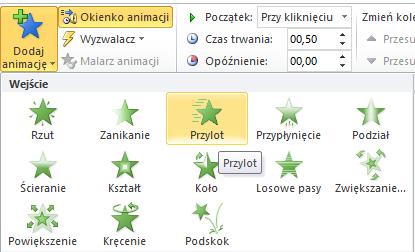 [19/23] PowerPoint Rysunek 37. Wybór rodzaju animacji 3.