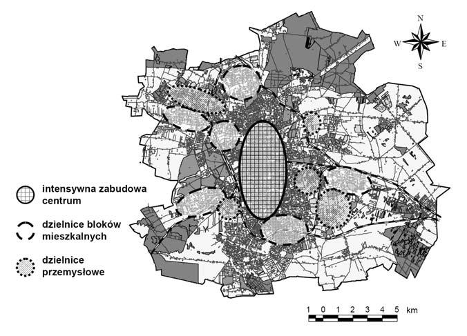 478 K. Fortuniak, K. Kłysik o intensywnej zabudowie miejskiej, szczególnie terenów zabudowy mieszkaniowej i przemysłowej.