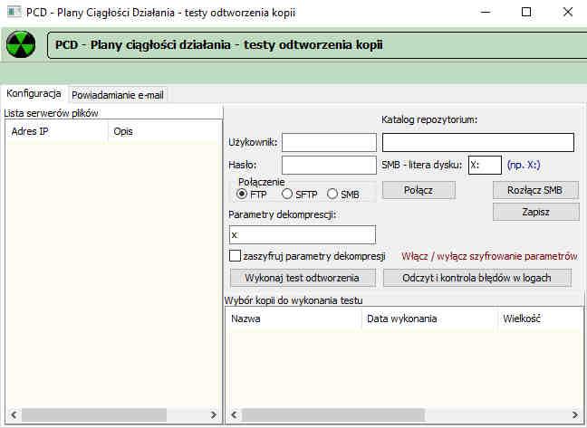 VI. 7. Kopia konfiguracji. Opcje kopii konfiguracji dostępne są w Menu: Narzędzia -> Kopia konfiguracji.