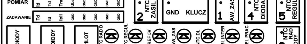 złącza diody laserowej (0-5)V ->(18-40) C 3 TEMP RADIAT Pomiar analogowy temp.