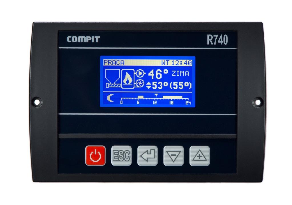 Regulator współpracuje z dwoma termostatami NANO+ (o adresach 1 i 2), dwoma modułami mieszaczy R803BB, modułem GSM oraz modułem sterowania pompą cyrkulacyjną MPC.