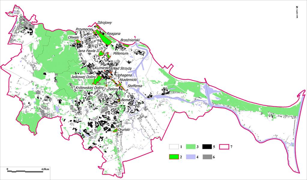 Dostępność parków miejskich jako elementów zielonej infrastruktury w Gdańsku 67 Ryc. 1.