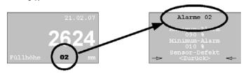 2 sonda hydrostatyczna: ustawienie progu alarmu różnicy poziomu Procent odnosi się do możliwej różnicy poziomów zmierzonej między dwoma sondami.