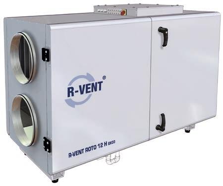 R-VENT ROTO 12 HE / HW EKO3 Wymiary centrali [mm] 40 900 315 1350 70 853 P-TOUCH TOP EKO3 S-TOUCH Dane techniczne centrali ROTO 12 HE EKO3 ROTO 12 HW EKO3 Maksymalny pobór prądu [kw/ A] 4,89 / 15,90