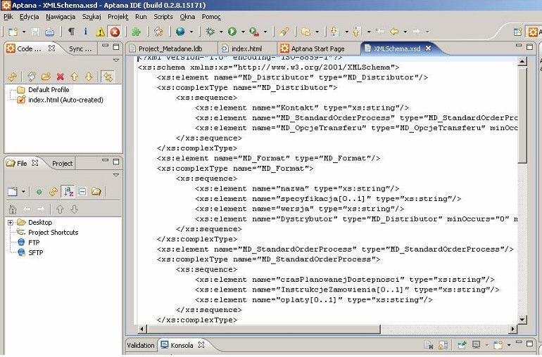 Aspekty implementacyjne modeli pojęciowych informacji geograficznej Rys. 7. Skrypt XML w Aptana IDE 4. HARMONIZACJA I INTEGRACJA MODELI POJĘCIOWYCH DANYCH GEOREFERENCYJNYCH 4.1.