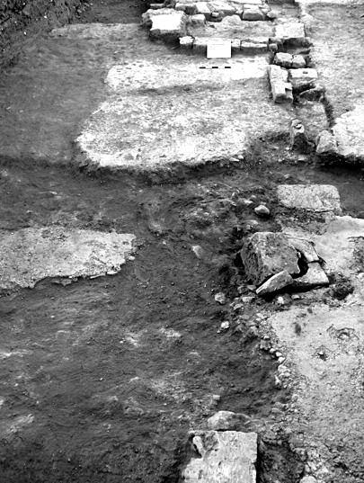 rooms closing the courtyard (r 46) from the east with partly preserved mortar floors (Photo