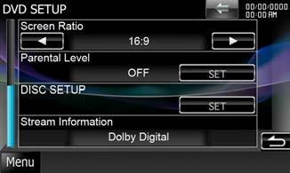 DVD, VCD Przewijanie ekranu Aby ekran przewinąć w kierunku, w jakim jest on dotykany, należy dotknąć [5], [ ], [2] lub [3]. Zamykanie sterowania menu Dotknąć [Exit].