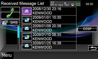 Aby poznać szczegóły, patrz Tworzenie nowej wiadomości (str. 67). [Received Message List / Lista odebranych wiadomości] Umożliwia wyświetlenie listy odebranych wiadomości.