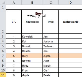 2 (Pobrane z slow7.pl) Pominę opisywanie formatowania, ponieważ formatowanie zostało opisane w wcześniejszych wpisach. Tworzenie arkusza od zera możesz obejrzeć w załączonym filmiku na końcu artykułu.