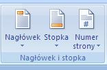 Wstawianie nagłówka i stopki Nagłówki i stopki to obszary górnych, dolnych marginesów na każdej stronie dokumentu.