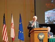 Left, dr. zbigniew brzezinski, and at right, House Majority Leader of the U.S. House of Representatives, steny hoyer, both spoke about the significance of Katyn.