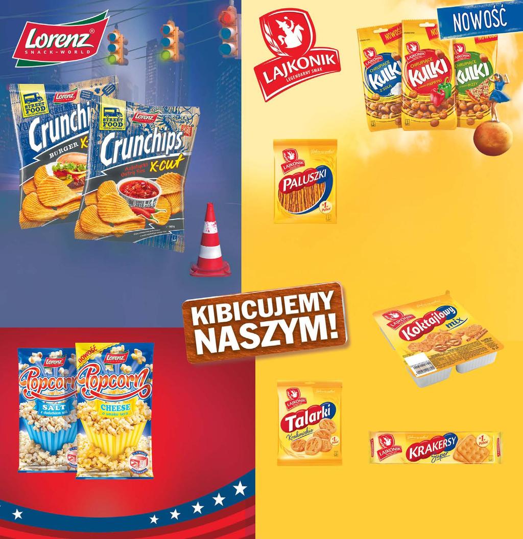 Chrupiące Kulki opak. 100 g 1 89 233 Crunchips opak. 150 g 3 19 345 Paluszki Lajkonik pak. po 8 szt. x 200 g 1 83 225 Mix Koktajlowy pak. po 3 szt.