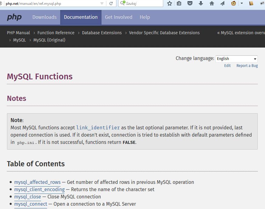 Funkcje MySQL (PHP 4, PHP 5)
