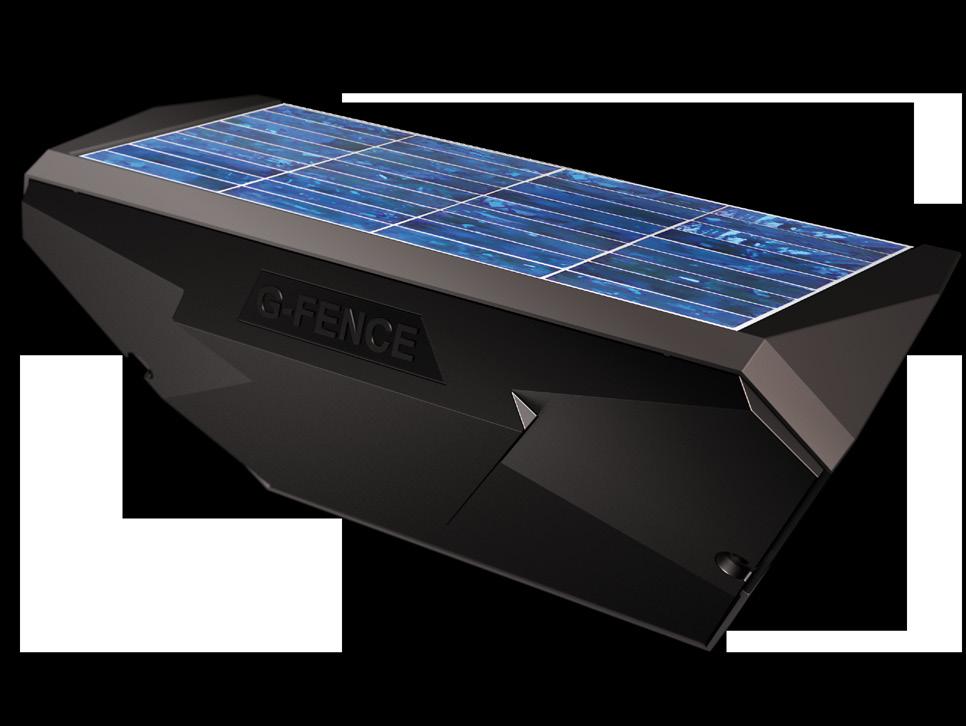 G-FENCE 3000 Producent G-FENCE 3000 to napłotowy system detekcji, wykrywający próby wspięcia się na lub przecięcia ogrodzenia. Jest wyposażony w panel słoneczny zasilający system.