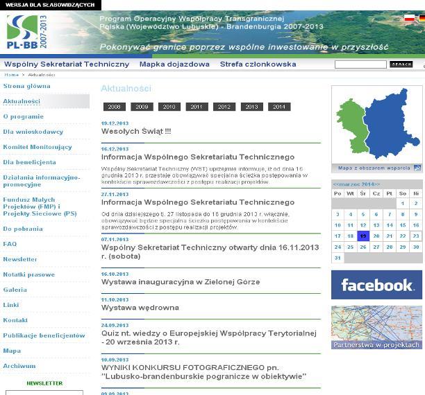 Dobrze funkcjonowała opcja Strefa członkowska umożliwiająca logowanie się na stronie Programu zarejestrowanych użytkowników.