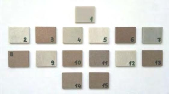 10 T R I B O L O G I A 1-2016 A view of the samples used in the abrasive wear resistance research is presented in Figure 1. Fig. 1. Samples for abrasive wear resistance test: 1 unmodified POM, 2 7 twocomponent composites POM, 8 9 three-component composites POM, 14 15 four-component composites POM Rys.