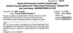 Obsługa pacjenta na oddziale Zmiana łóżka, sali lub lekarza prowadzącego realizowana w ramach przenosin wewnątrzoddziałowych Łóżko A1.2 Łóżko B1.