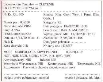 Rejestracja zleceń Akceptacja zleceń z CPOE Rejestracja zleceń dla pacjentów zewnętrznych Informacje