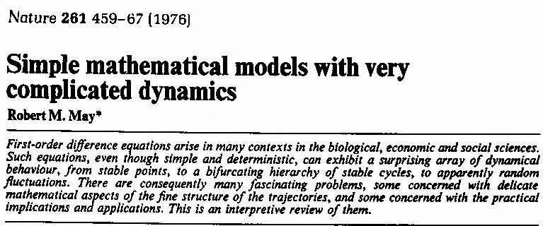 Robert May, Oxford 1976 W