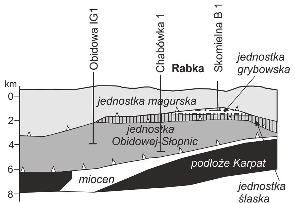 Zarys budowy geologicznej Karpat w rejonie Rabki-Zdroju Ryc. 3.
