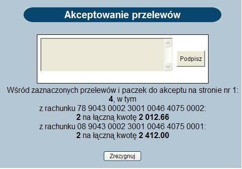 Rozdział 7 Przelewy 7.6. Wycofanie zbiorcze akceptów przelewów W systemie istnieje możliwość wycofywania przelewów przekazanych do realizacji do systemu bankowego (przycisk [Wycofaj]).