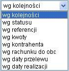 Przycisk [Pobierz] dla pola Plik statusów przelewów umożliwia pobranie statusów przelewów do programu finansowoksięgowego dla zadanej daty.