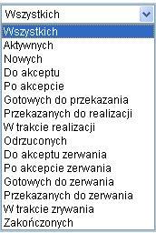 po użyciu przycisku [Pokaż]. Domyślnie wyświetlone zostaną wszystkie lokaty posortowane wg kolejności wprowadzenia.