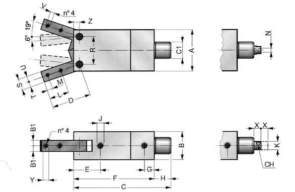 Chwytaki pneumatyczne Chwytaki kątowe bez magnesu MH 16 Chwytaki MH 16 MH 16 Siły / momenty Siła przy 6 bar [kg] Otwieranie Zamykanie MH 016 DE 6,5 5,5 MH 016 SE NC 5,2 MH 016 SE NA 4 Waga: 125 g.