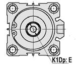 wykonanie z magnesem (standard) 40 040 01 wykonanie bez magnesu 50 050 Skok 63 063 80 080 100 100 DSK-P z dwustronnym tłoczyskiem Pozostałe wymiary tak jak przy siłowniku DSK z gwintem wewnętrznym